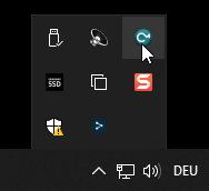 Icon des CodeMeter Kontrollzentrums im Inforbereich der Taskleiste