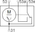 Wischermotor, einstufig