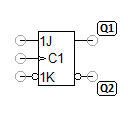 JK-Flipflop, flankengetriggert, K invertiert