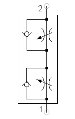Drosselrückschlagventil, 2-fach