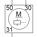 Starter motor with engagement relay