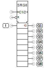 8-bit shift register, serial-parallel