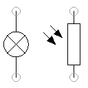 Light-dependent resistor (LDR) with lamp