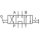 4/3-way hand-lever valve with bypass position (ii)
