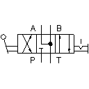 4/3-way hand-lever valve with floating position (ii)