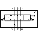 Proportional 6/3-way hand lever valve