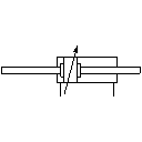 Cylinder, Double-acting, with in and out Piston Rod